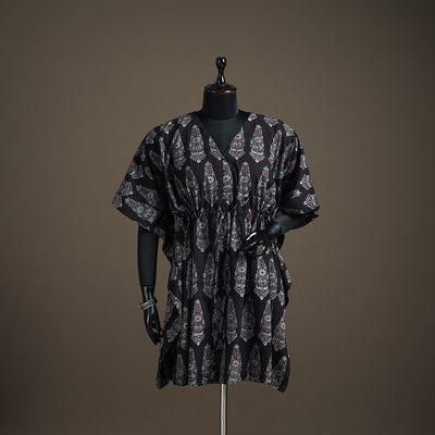 Ajrakh Hand Block Print Natural Dyed Cotton Kaftan (Medium) 44