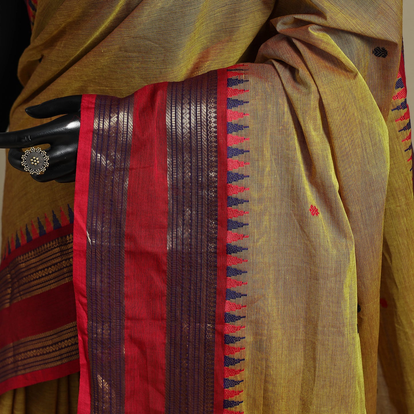 Green - kandangi thread buti chettinad cotton saree