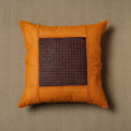 Orange - Kanchipuram Patchwork Cotton Cushion Cover 13