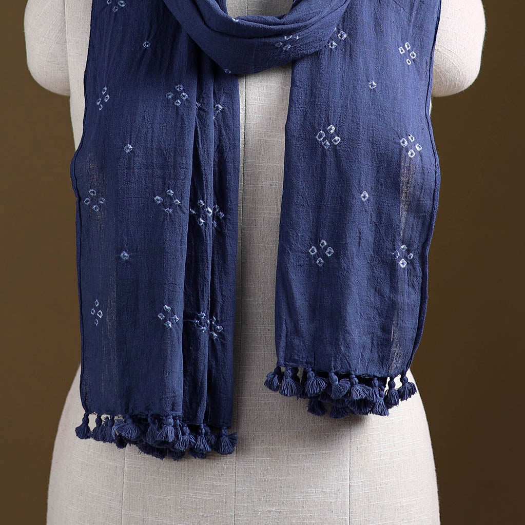 Kutch Handwoven Organic Kala Cotton Bandhani Stole 38