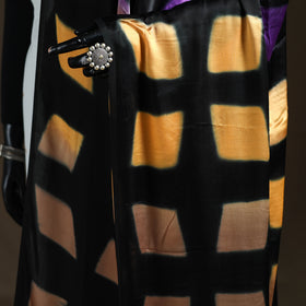 Multicolor - Shibori Clamp Dyed Modal Silk Dupatta with Zari Border 10