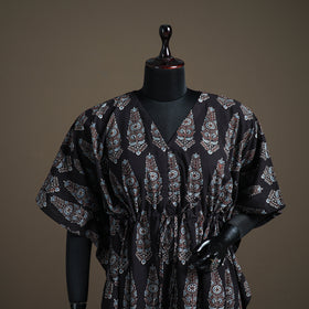 Ajrakh Hand Block Print Natural Dyed Cotton Kaftan (Medium) 44