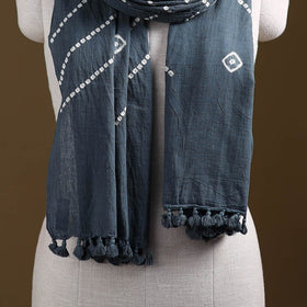 Kutch Handwoven Organic Kala Cotton Bandhani Stole 39
