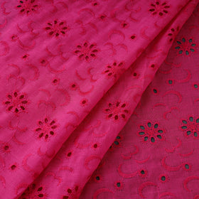 Floral embroidered natural dyed cotton hakoba fabric 07