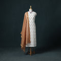 Pochampally Ikat Cotton Unstitched Dress Material: Kurta & Dupatta 21