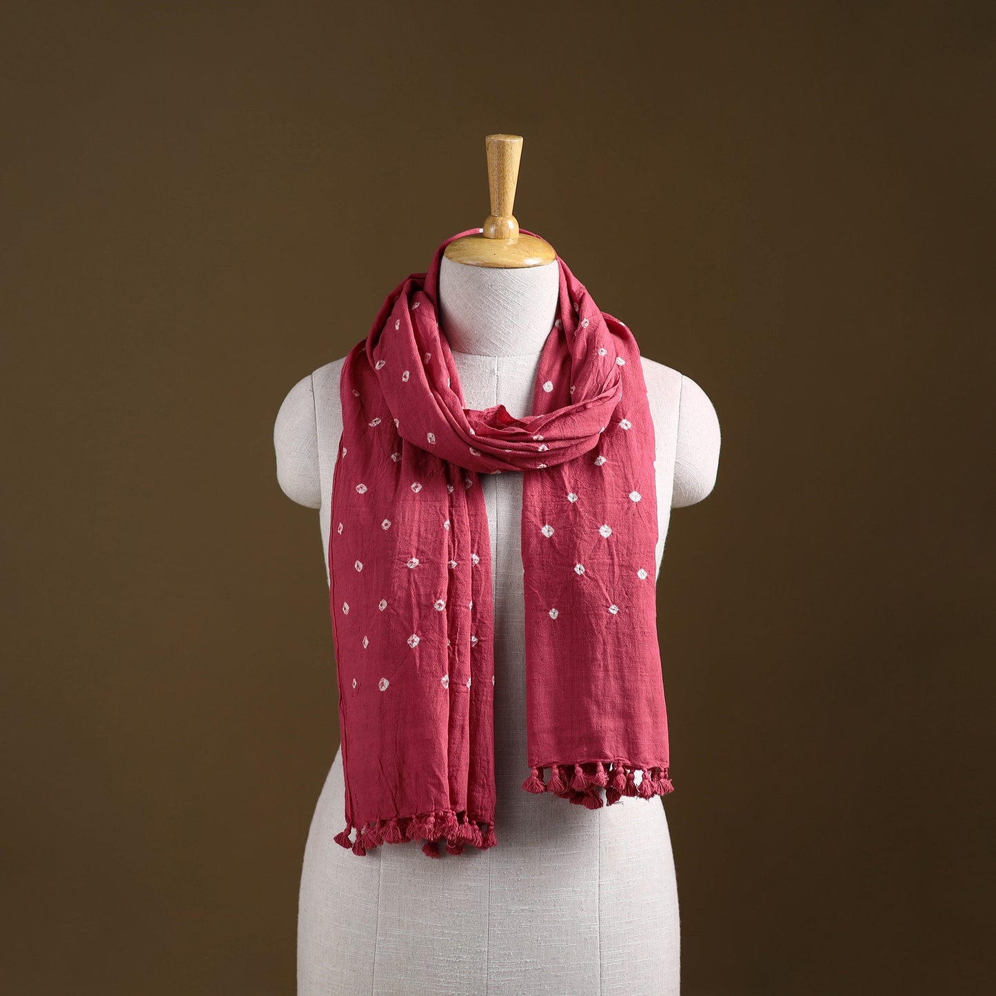 Kutch Handwoven Organic Kala Cotton Bandhani Stole 41