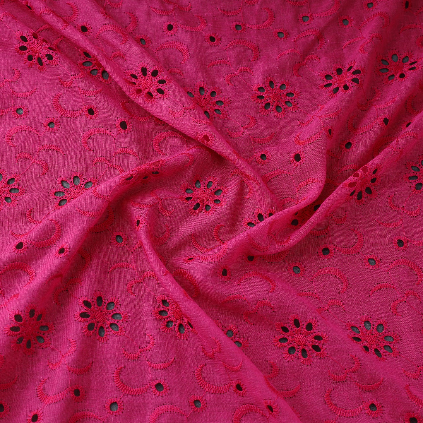 Floral embroidered natural dyed cotton hakoba fabric 07
