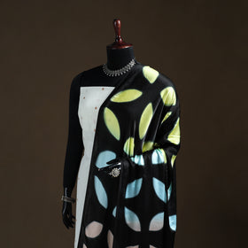Multicolor - Shibori Clamp Dyed Modal Silk Dupatta with Zari Border 11