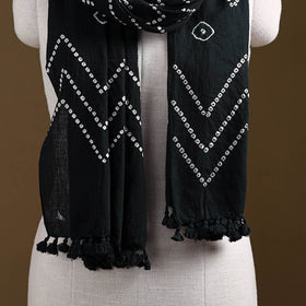 Kutch Handwoven Organic Kala Cotton Bandhani Stole 42