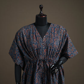 Ajrakh Hand Block Print Natural Dyed Cotton Short Kaftan 45