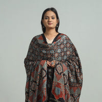 Black - Ajrakh Modal Silk Dupatta with Zari Border 66