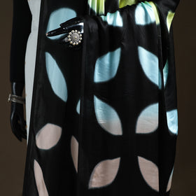 Multicolor - Shibori Clamp Dyed Modal Silk Dupatta with Zari Border 11