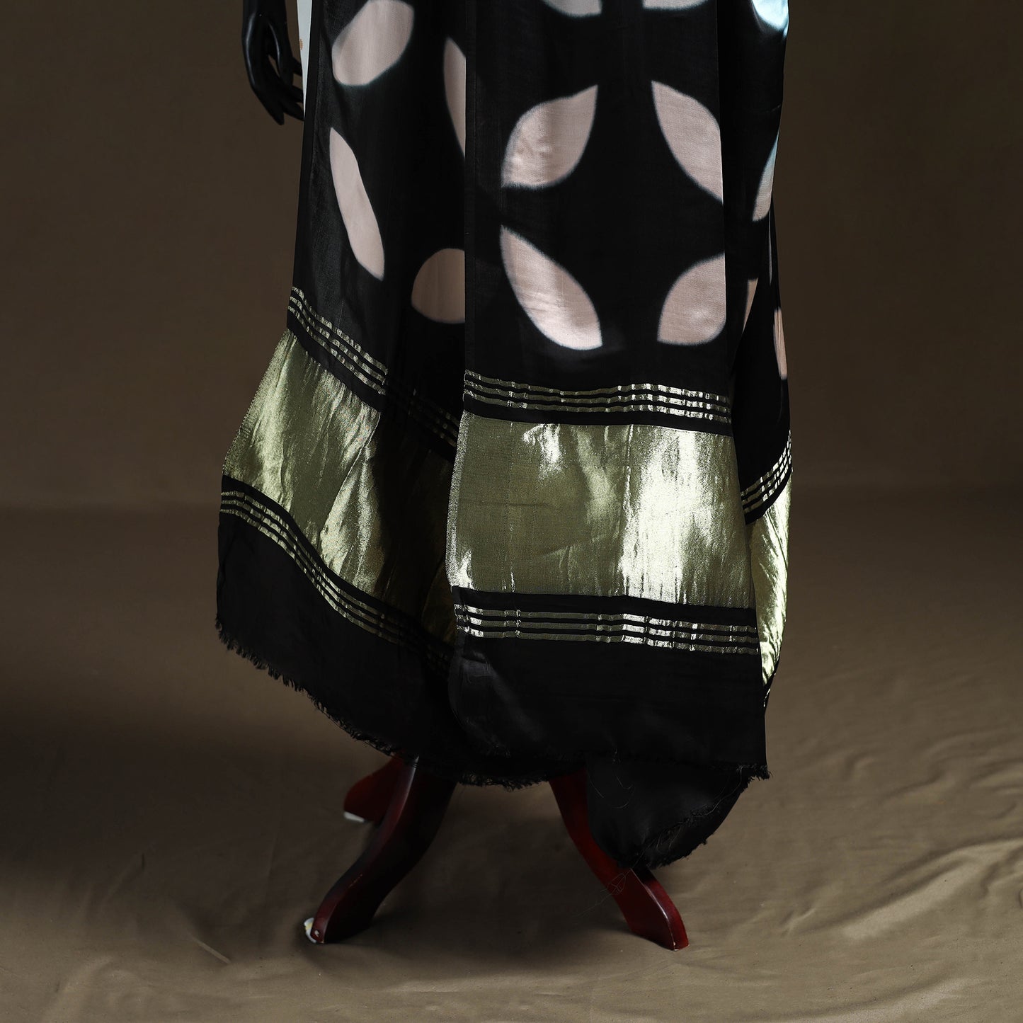 Multicolor - Shibori Clamp Dyed Modal Silk Dupatta with Zari Border 11