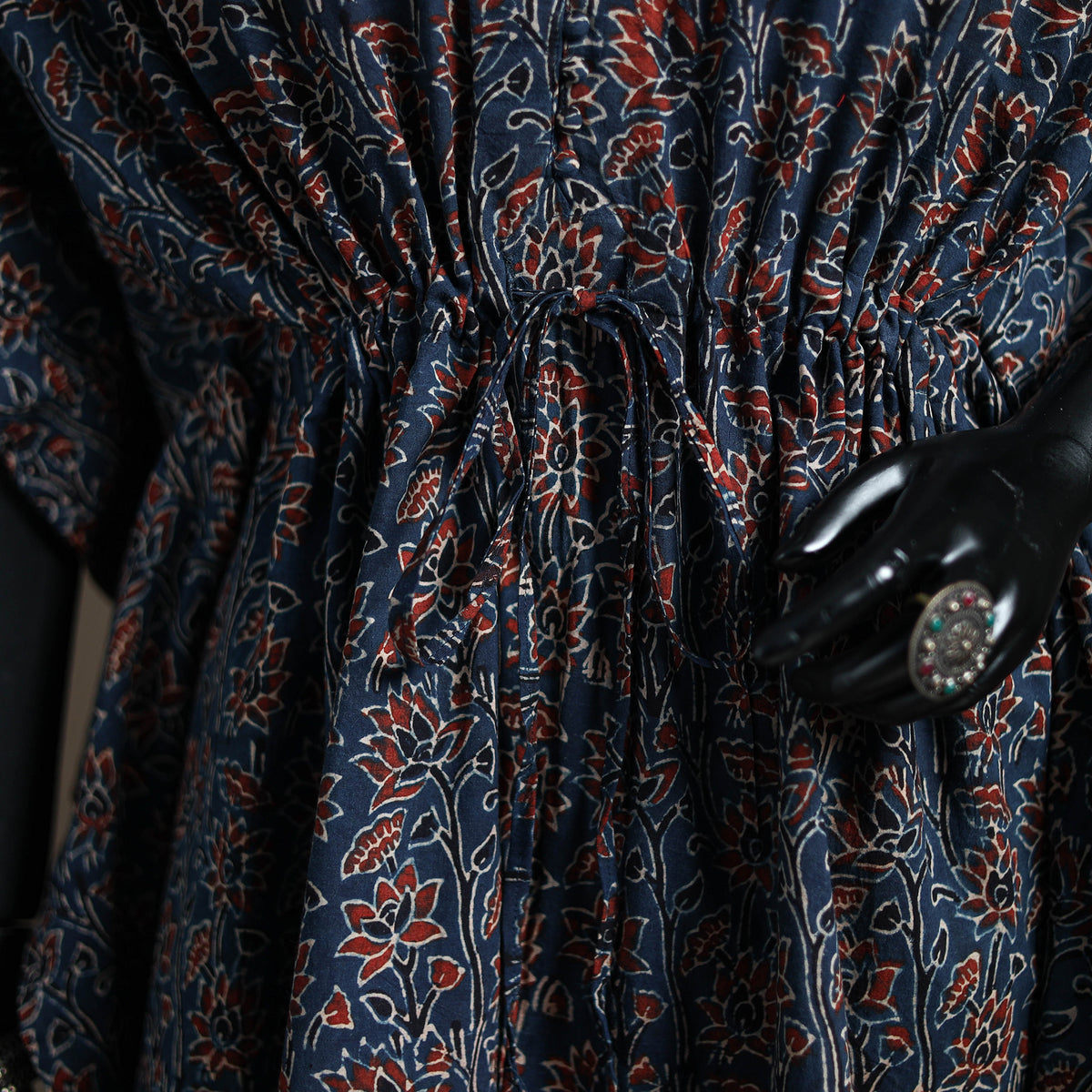 Ajrakh Hand Block Print Natural Dyed Cotton Short Kaftan 45
