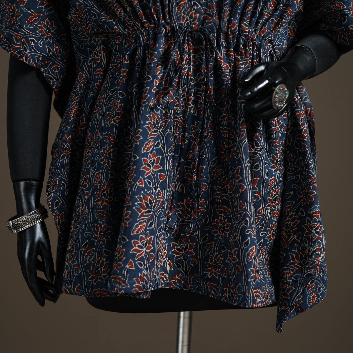 Ajrakh Hand Block Print Natural Dyed Cotton Short Kaftan 45