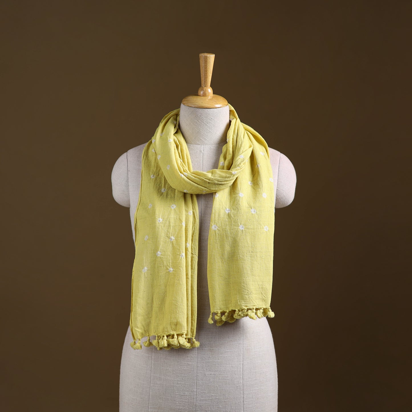 Kutch Handwoven Organic Kala Cotton Bandhani Stole 45