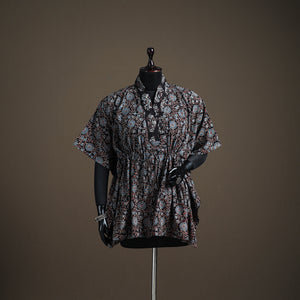 Ajrakh Hand Block Print Natural Dyed Cotton Short Kaftan 46