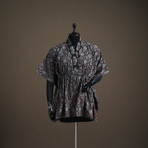 Ajrakh Hand Block Print Natural Dyed Cotton Short Kaftan 46