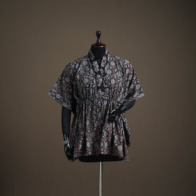 Ajrakh Hand Block Print Natural Dyed Cotton Short Kaftan 46