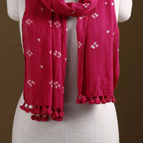 Kutch Handwoven Organic Kala Cotton Bandhani Stole 46