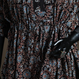 Ajrakh Hand Block Print Natural Dyed Cotton Short Kaftan 46