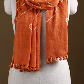 Kutch Handwoven Organic Kala Cotton Bandhani Stole 48