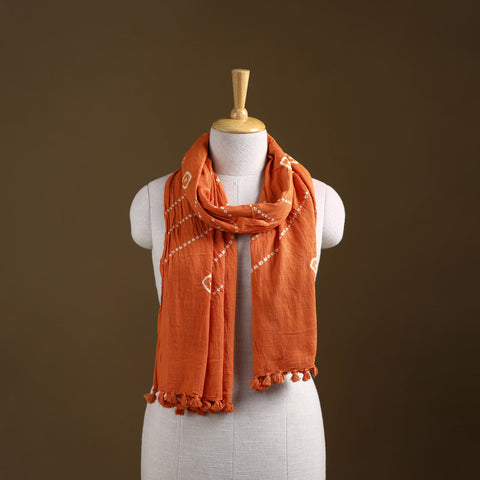 Kutch Handwoven Organic Kala Cotton Bandhani Stole 48