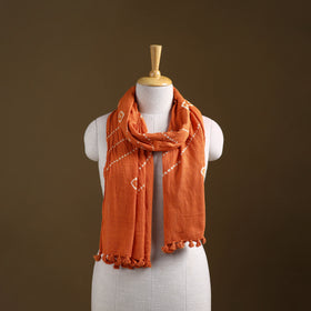 Kutch Handwoven Organic Kala Cotton Bandhani Stole 48