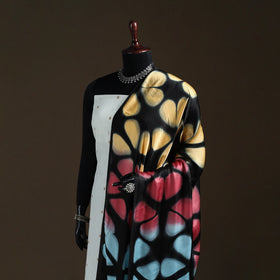 Multicolor - Shibori Clamp Dyed Modal Silk Dupatta with Zari Border 13
