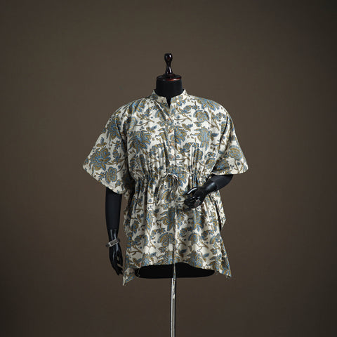 Ajrakh Hand Block Print Natural Dyed Cotton Short Kaftan 47