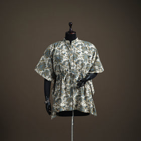 Ajrakh Hand Block Print Natural Dyed Cotton Short Kaftan 47