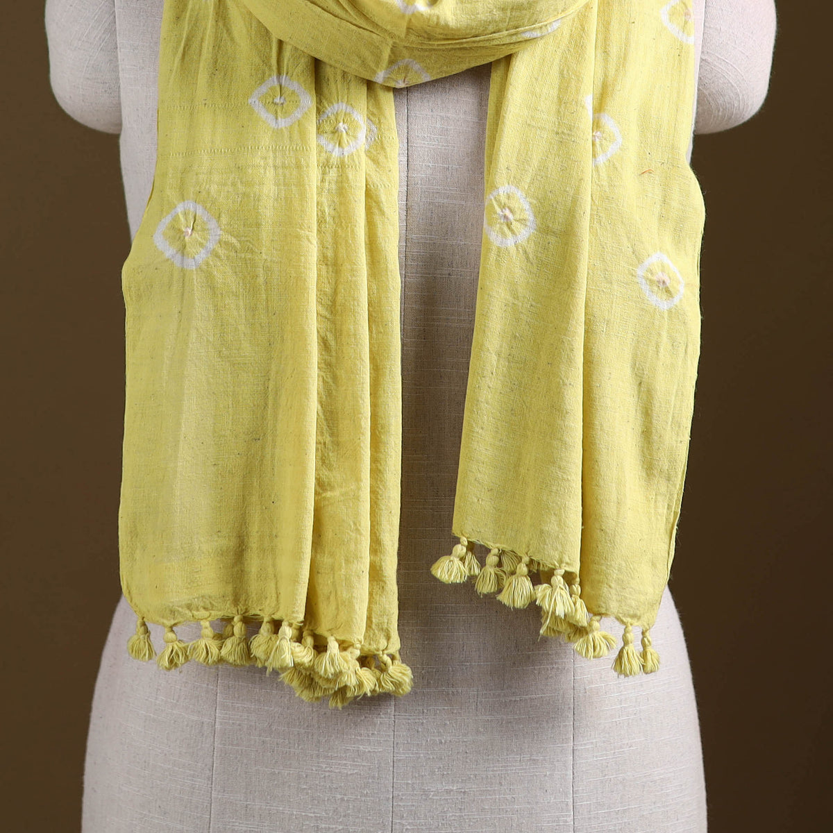 Kutch Handwoven Organic Kala Cotton Bandhani Stole 50