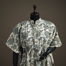 Ajrakh Hand Block Print Natural Dyed Cotton Short Kaftan 47
