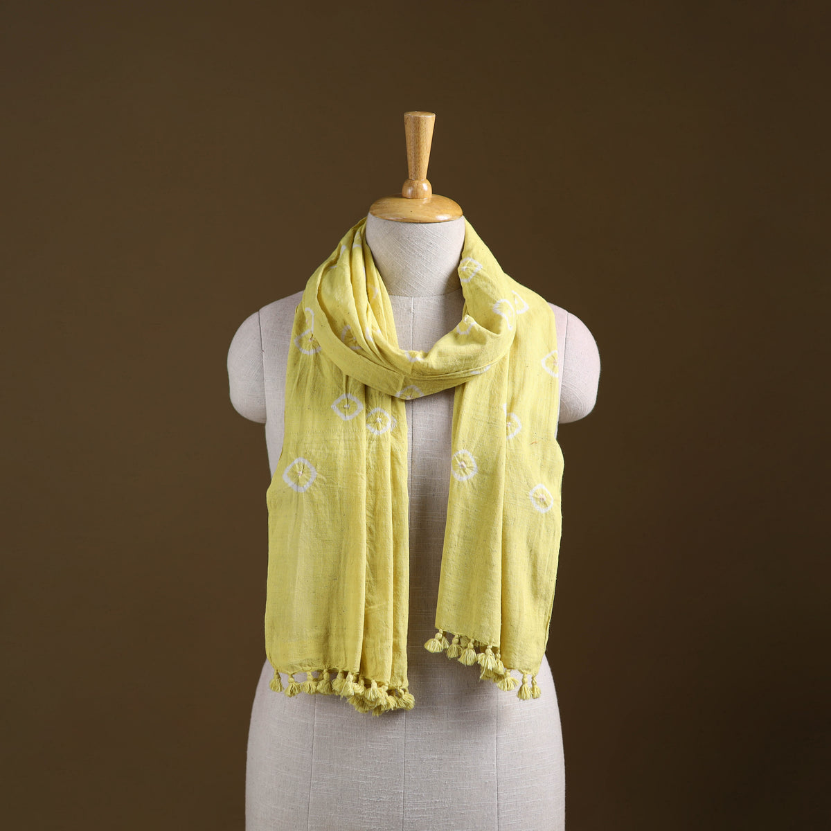 Kutch Handwoven Organic Kala Cotton Bandhani Stole 50