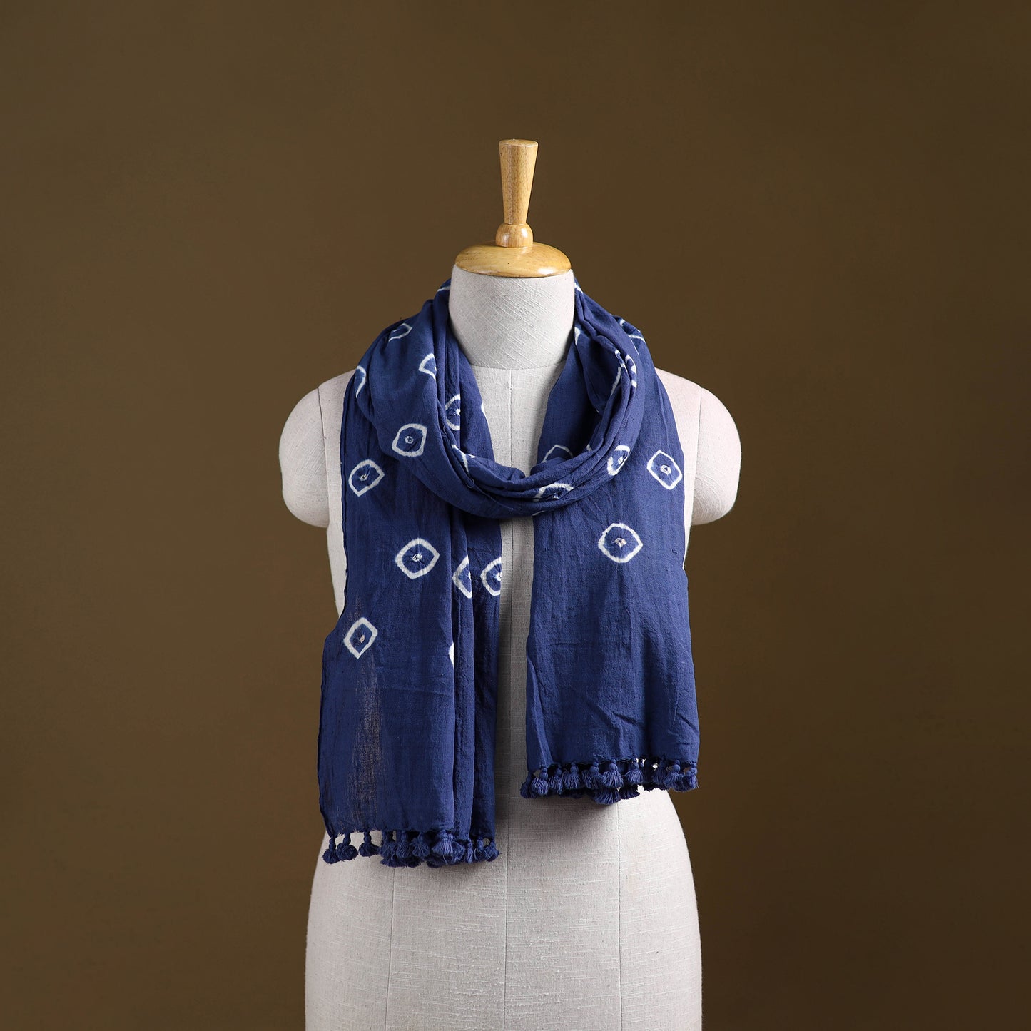 Kutch Handwoven Organic Kala Cotton Bandhani Stole 52