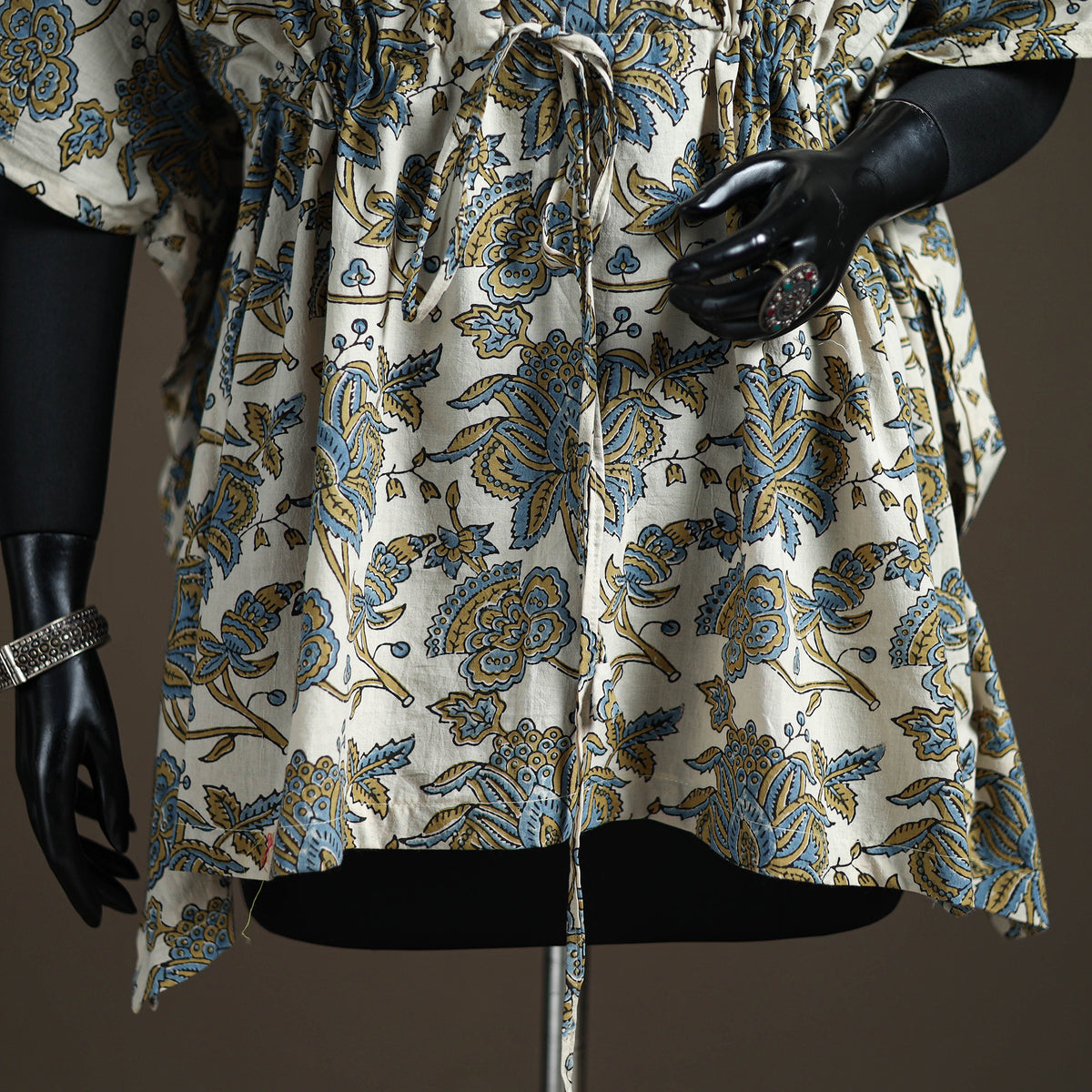 Ajrakh Hand Block Print Natural Dyed Cotton Short Kaftan 47