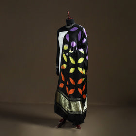 Multicolor - Shibori Clamp Dyed Modal Silk Dupatta with Zari Border 16