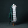 Pochampally Ikat Cotton Unstitched Dress Material: Kurta & Dupatta 23