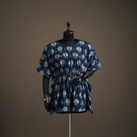 Ajrakh Hand Block Print Natural Dyed Cotton Short Kaftan 48