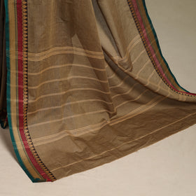 Brown - kandangi chettinad cotton saree with border 13