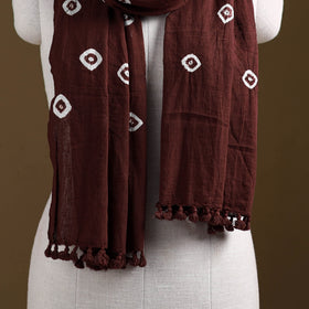 Kutch Handwoven Organic Kala Cotton Bandhani Stole 54