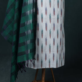 Pochampally Ikat Cotton Unstitched Dress Material: Kurta & Dupatta 23