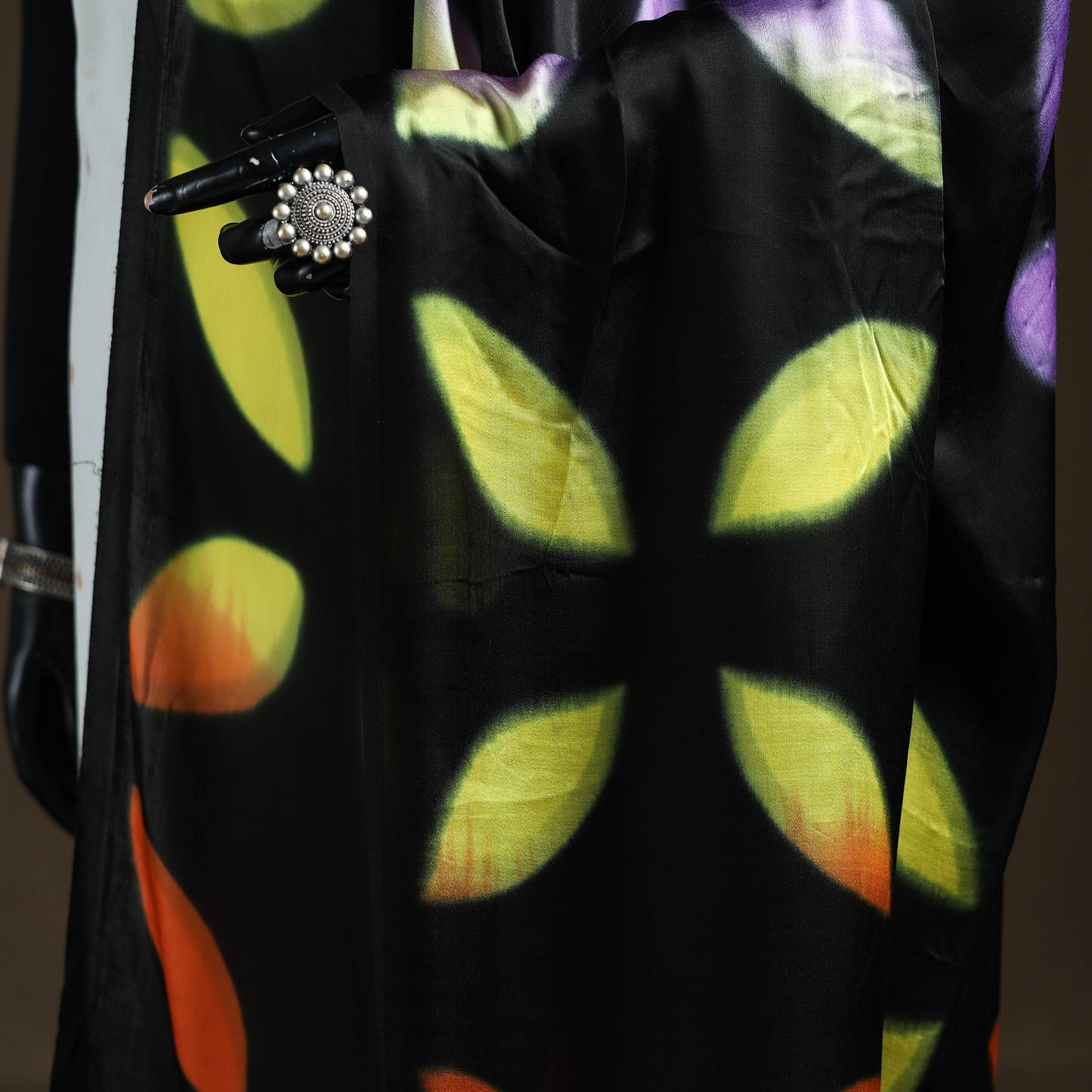 Multicolor - Shibori Clamp Dyed Modal Silk Dupatta with Zari Border 16