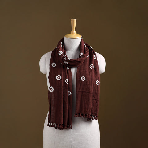 Kutch Handwoven Organic Kala Cotton Bandhani Stole 54