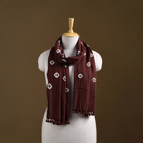 Kutch Handwoven Organic Kala Cotton Bandhani Stole 54