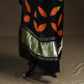 Multicolor - Shibori Clamp Dyed Modal Silk Dupatta with Zari Border 16