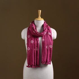 Kutch Handwoven Organic Kala Cotton Bandhani Stole 55