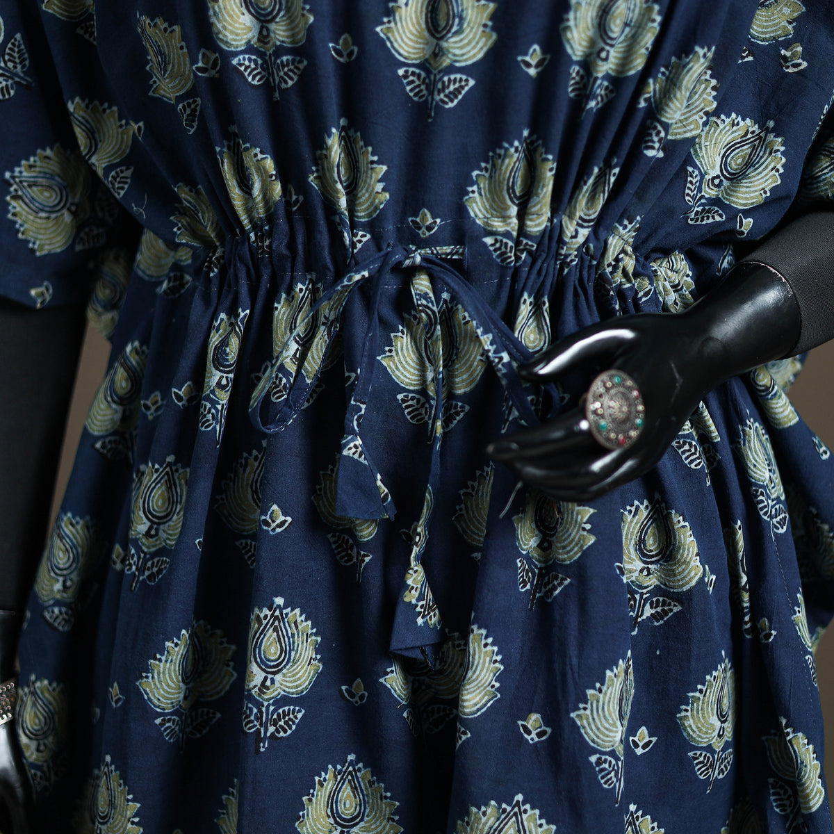 Ajrakh Hand Block Print Natural Dyed Cotton Short Kaftan 48
