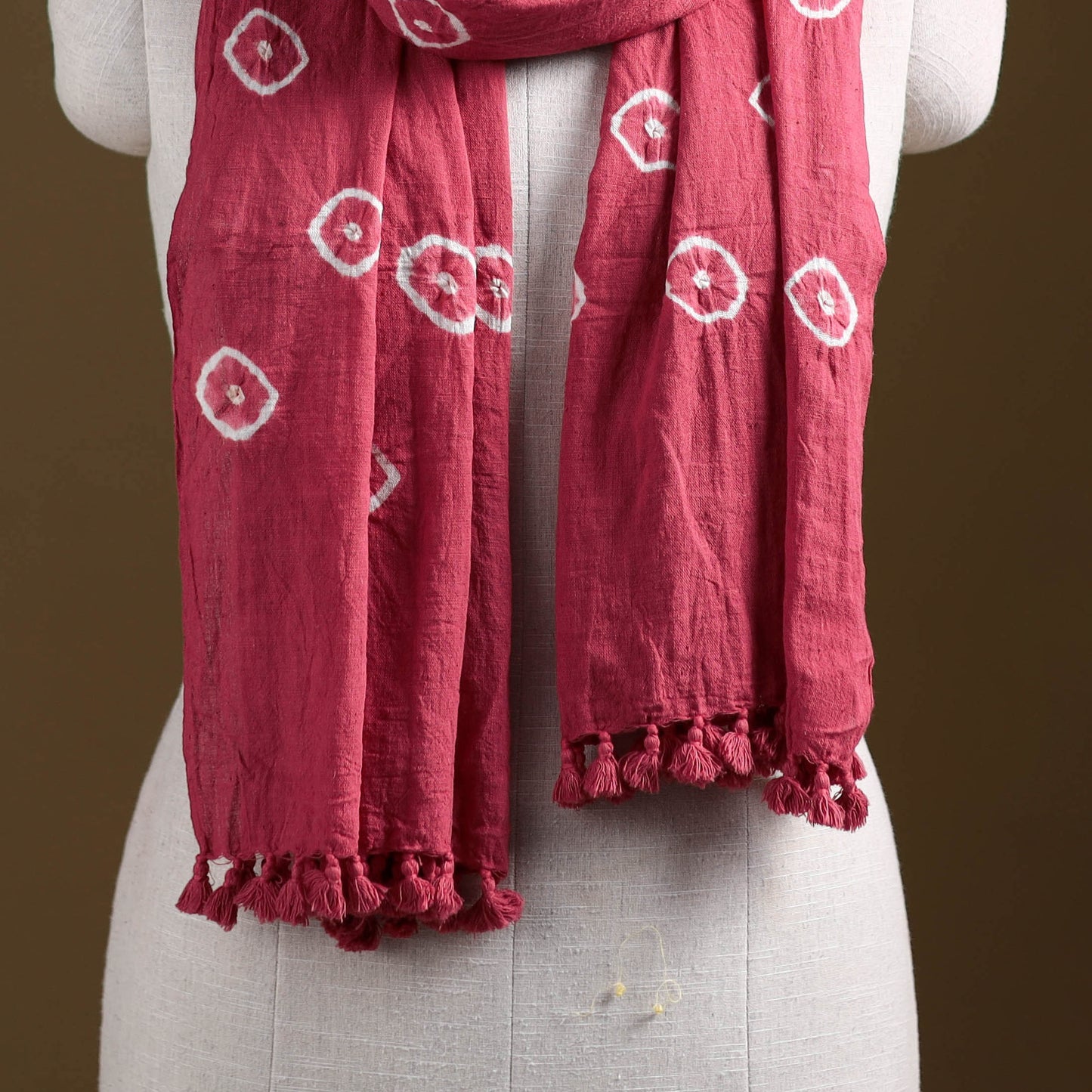 Kutch Handwoven Organic Kala Cotton Bandhani Stole 56