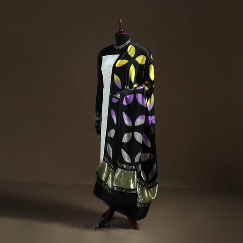 Multicolor - Shibori Clamp Dyed Modal Silk Dupatta with Zari Border 18